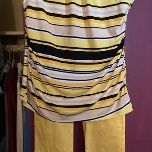 New York and Company yellow crop pants size zero